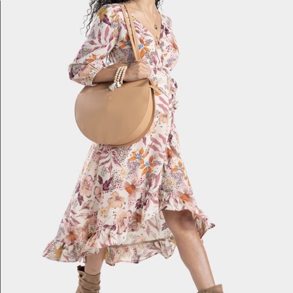 Timeless Floral Print Wrap Dress